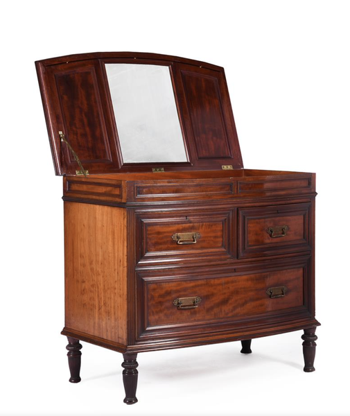 A MAHOGANY DRESSING CHEST OF DRAWERS, BY COLLINSON & LOCK, LATE 19TH CENTURY STAMPED 6177
